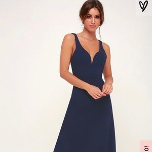 Brand New Lulu’s Navy Maxi Dress